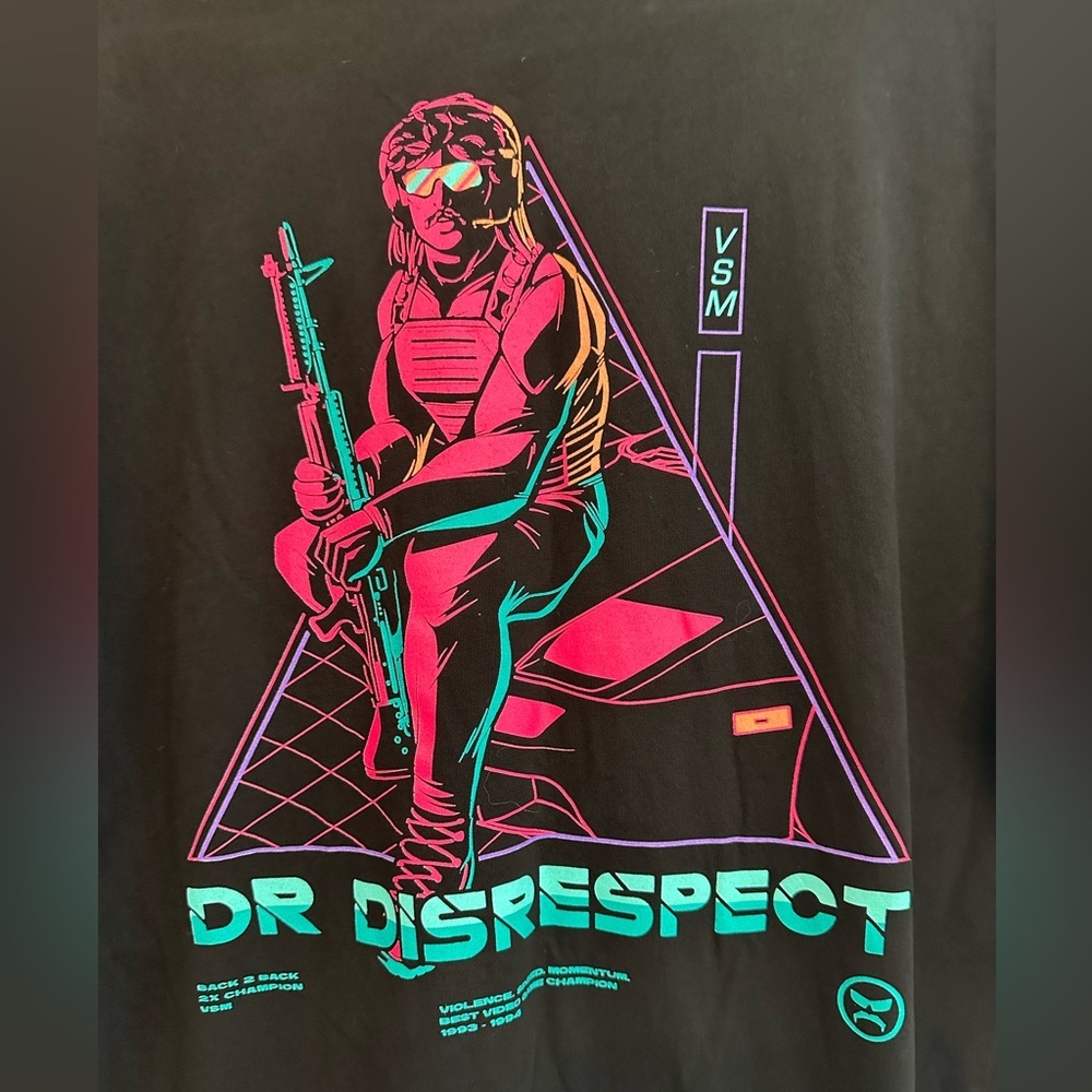 META Dr. Disrespect Black Tee with Retro Design XL - Picture 4 of 6